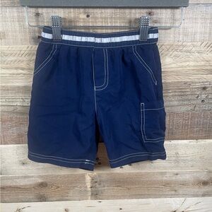 Okie Dokie Toddler Boys (4T) Blue White Stripe Shorts Stretchy Athletic Bottoms